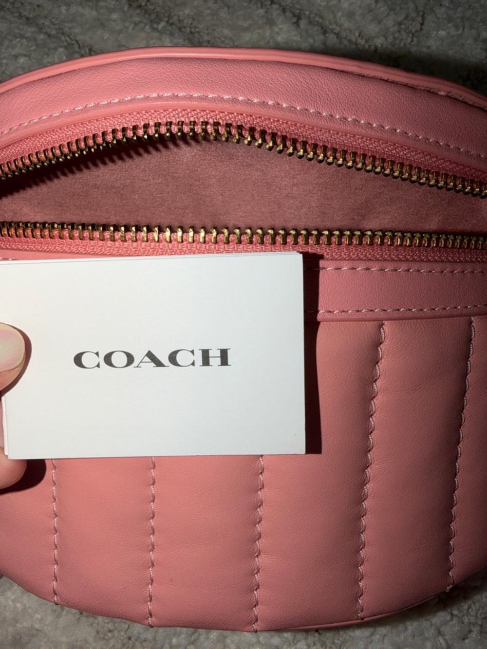 Coach Pink Quilted Leather Belt Bag - Picture 9 of 9